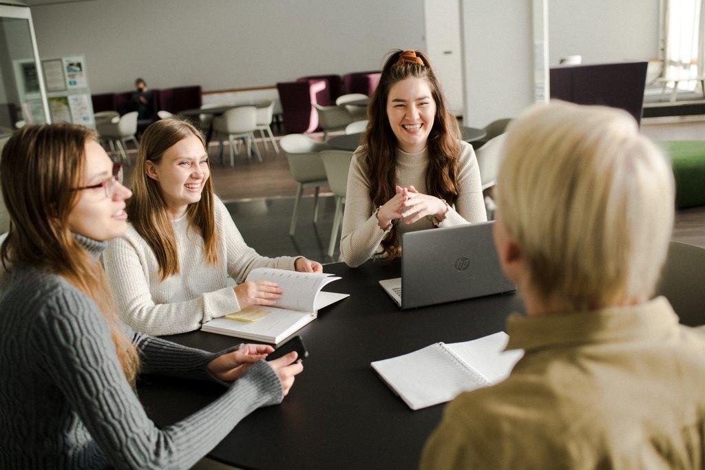 A group of students at Tampere University, City Centre. 