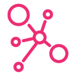 Icon presenting a network, pink coloured